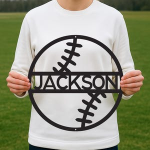 Personalized Metal Baseball Name Sign, Custom Baseball Wall Art, Sports Room Decor, Baseball Player Gift, Kids Baseball Team Name Sign