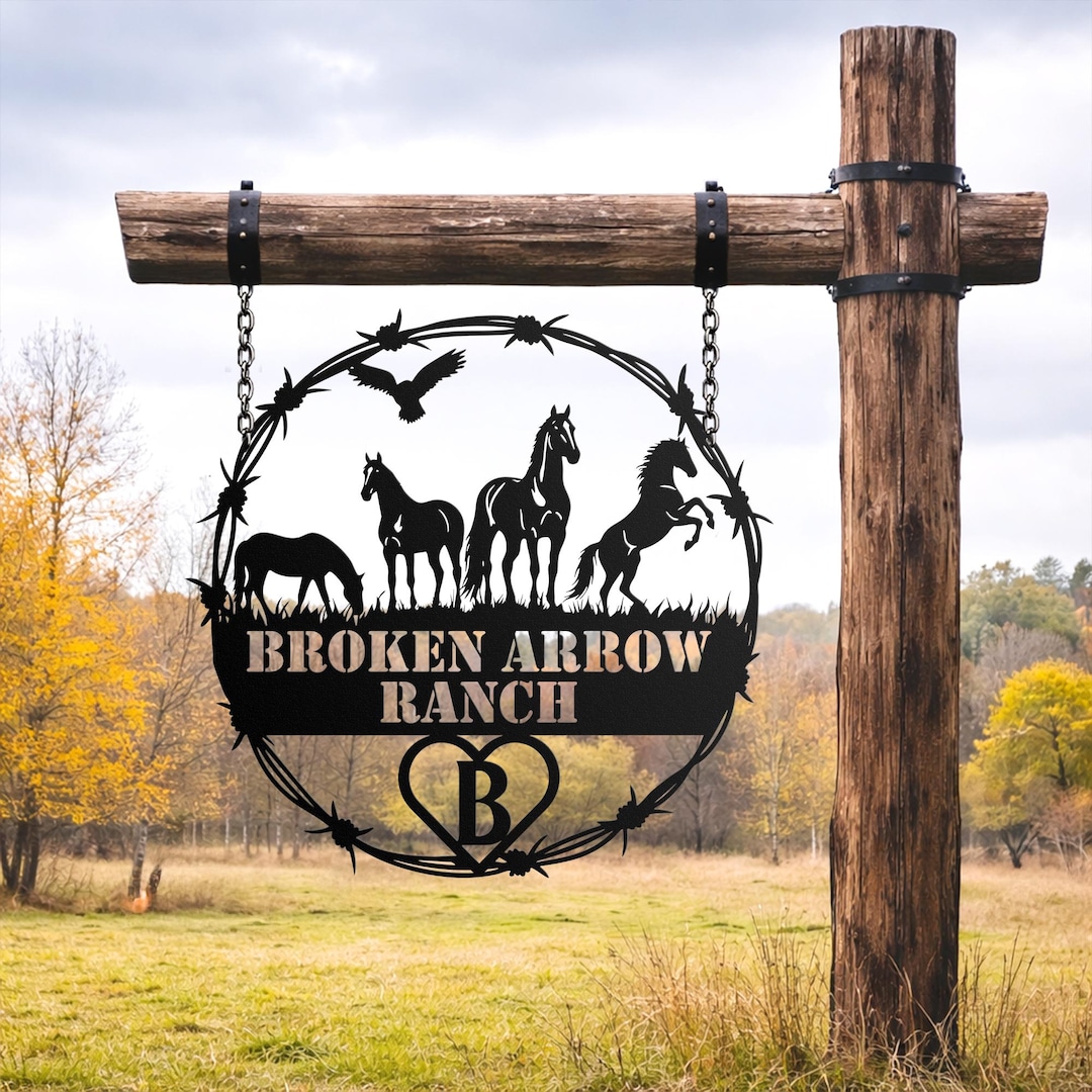 Baker Ranching Signs Custom Ranch Brand Metal Sign, Personalized Cattle Livestock Wall Art ...