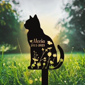 Custom Cat Memorial Stake, Cat Grave Marker, Cat Breed Metal Sign, Pet Memorial Gift, Pet Memorial Plaque, Remembrance Stake, Pet Loss Gift