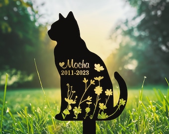 Custom Cat Memorial Stake, Cat Grave Marker, Cat Breed Metal Sign, Pet Memorial Gift, Pet Memorial Plaque, Remembrance Stake, Pet Loss Gift