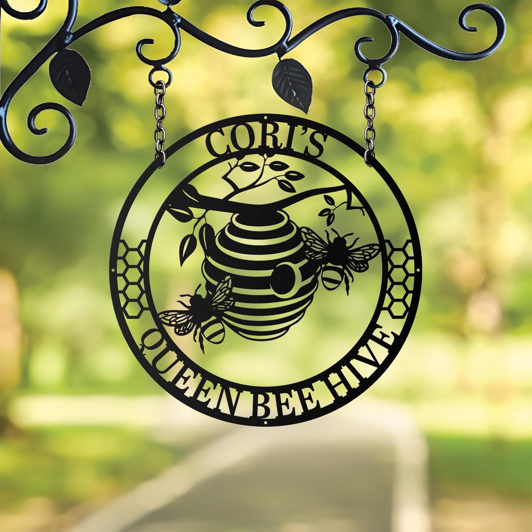 Metal Bee Sign Custom Metal Bee Farm Metal Sign, Personalized Honey Bee Wall Art Deco ...