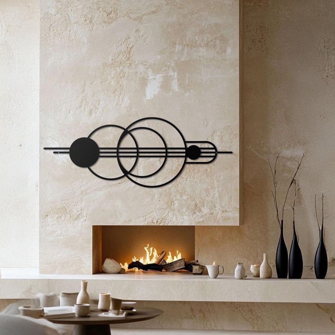 Modern Geometric Metal Wall Art, Minimalist Circle Design for Home ...