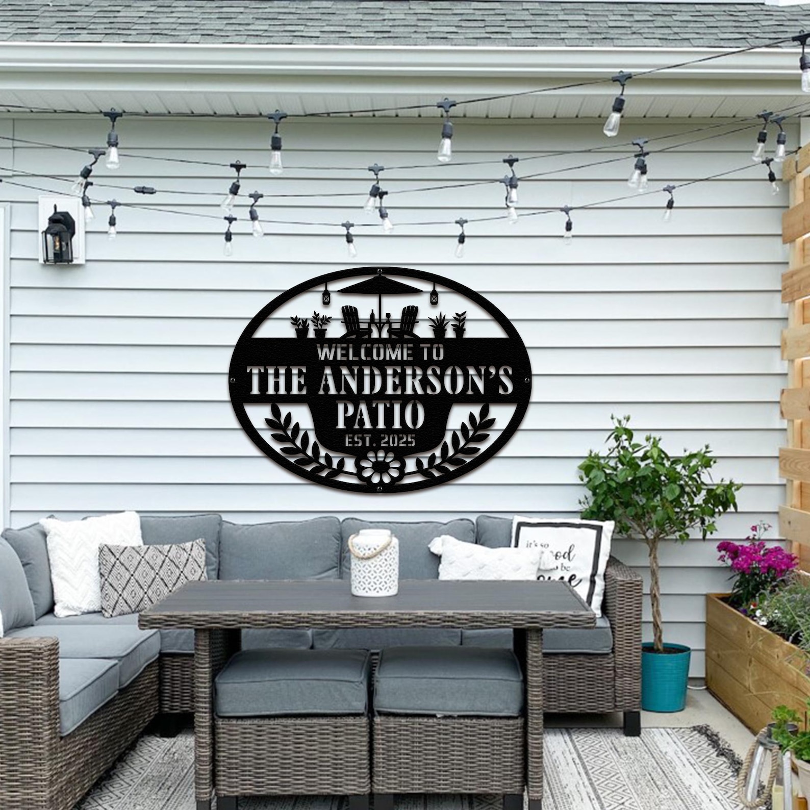 Personalized Metal Patio Sign, Custom Metal Backyard Sign, Outdoor ...