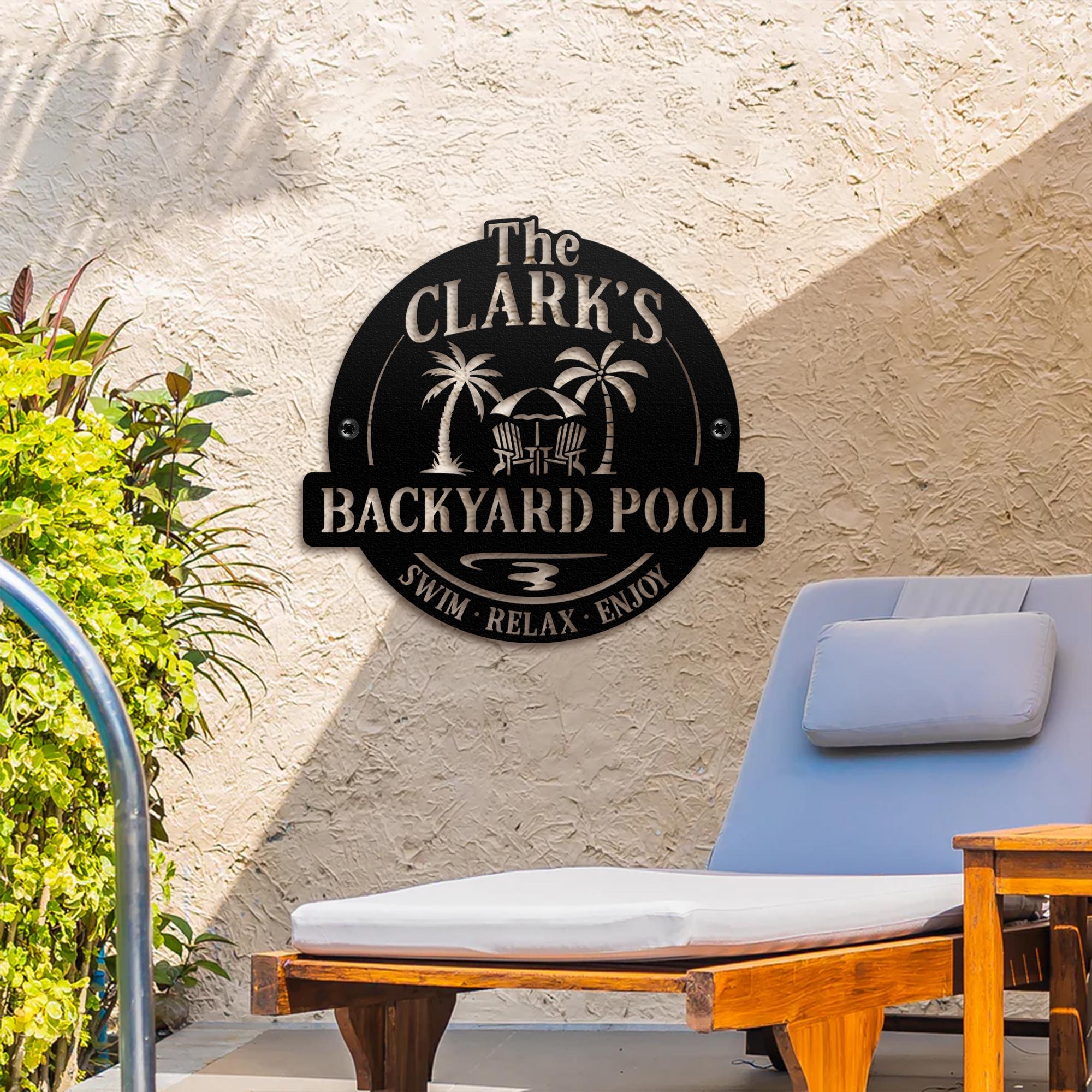 Kelly Pool Sign Personalized Family Pool Metal Sign, Custom Family Pool Sign, Pool ...