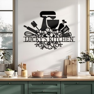 Custom Baking Metal Wall Art, Personalized Baker Name Sign Decoration Hanging for Home, Baker Sign, Kitchen Decor, Baker Cooking Lover Gift