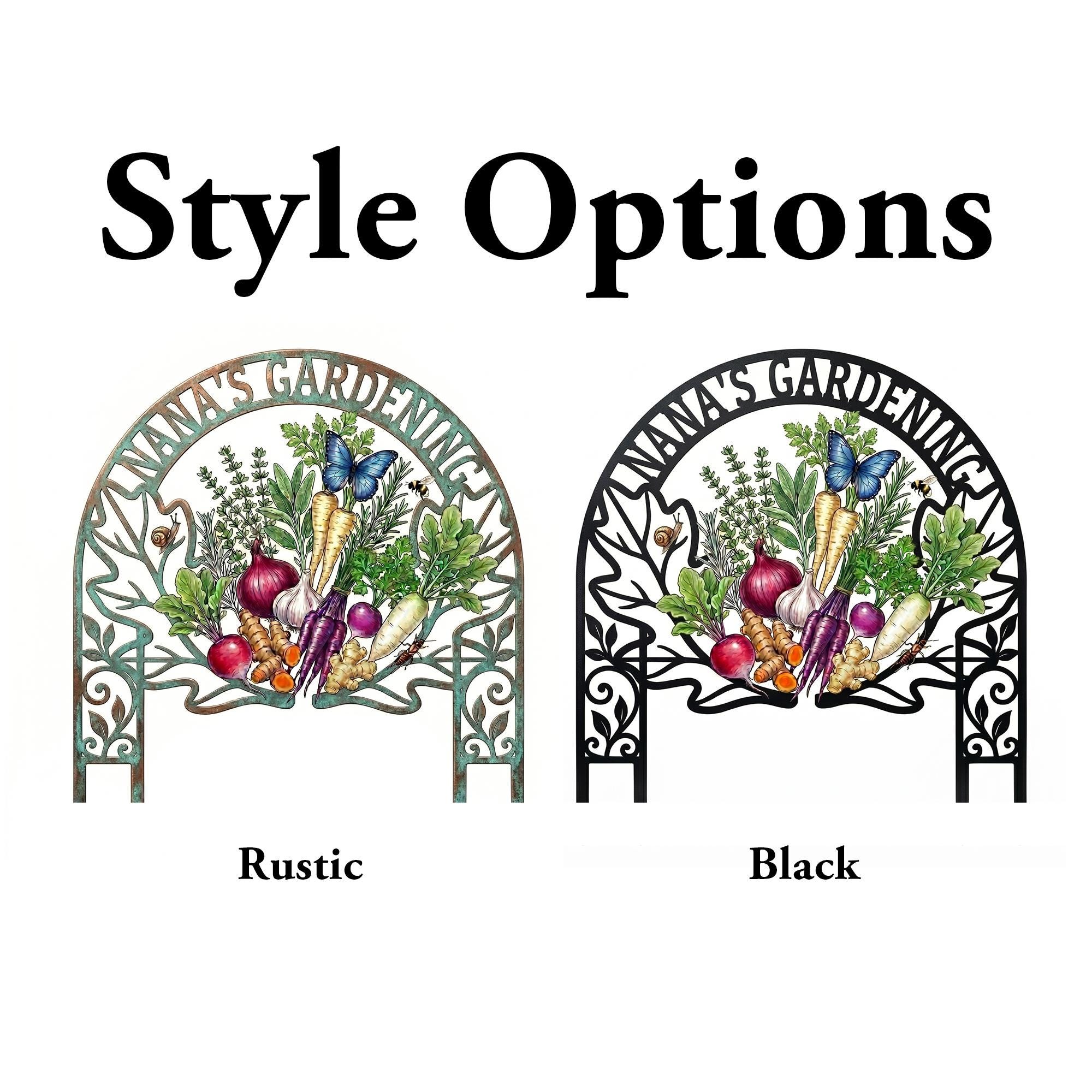 Custom Rustic Garden Metal Sign: Personalized Vegetable Plot Stake ...