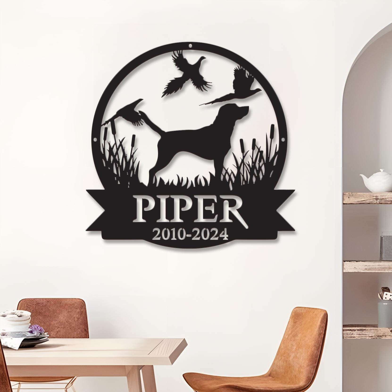 Personalized Pheasant Hunting Metal Sign With Led Lights, German Short Haired Dog, Wildlife Wall Art, Hunter Gift, Lake Cabin Decoration