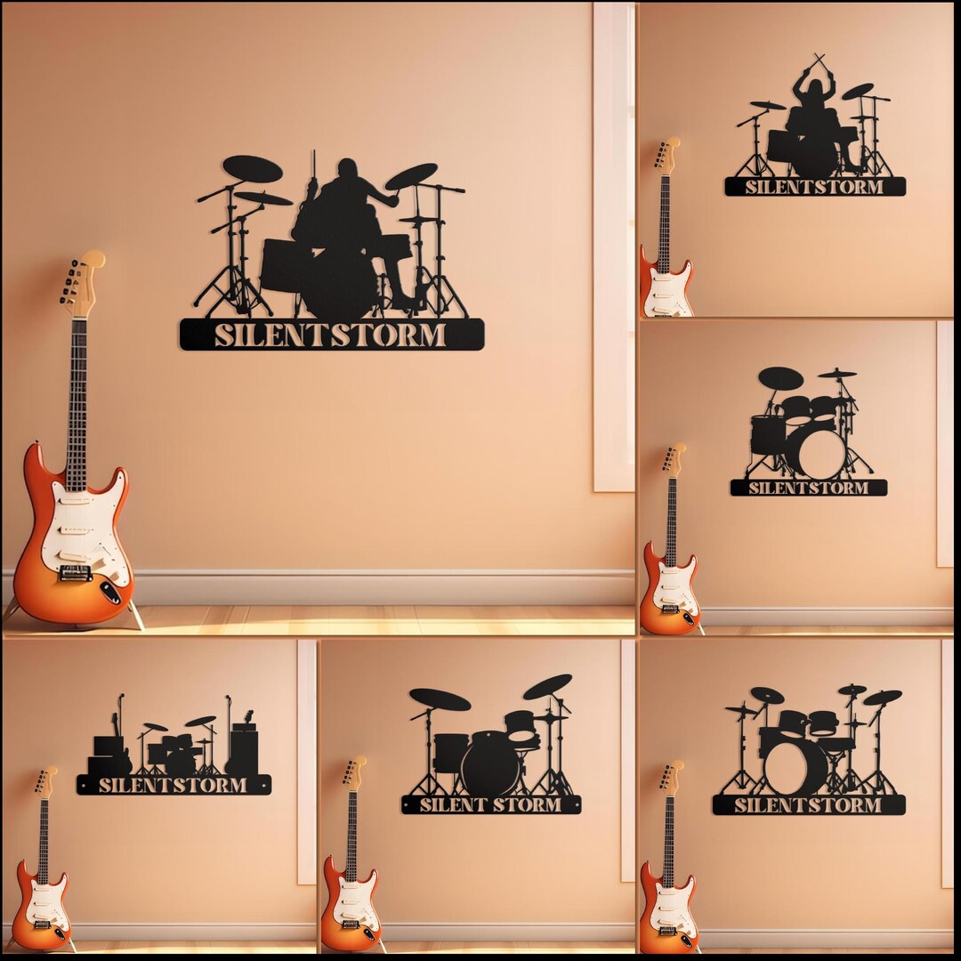 Drummer Sign Custom Drum Metal Sign Wall Art With LED Lights, Personalized Drummer ...