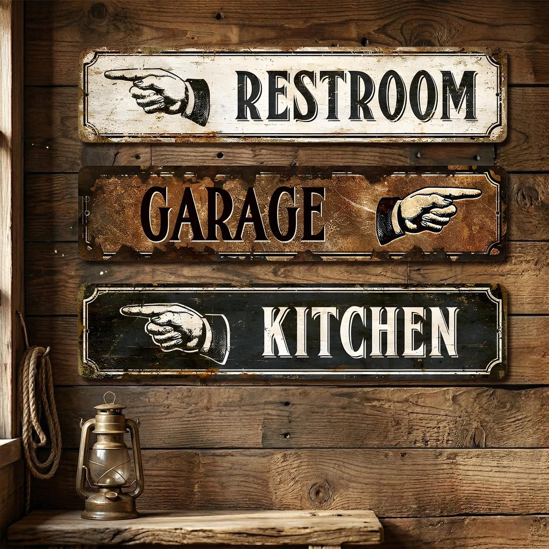 Personalized Vintage Direction Metal Sign, Custom Arrow Wall Decor ...