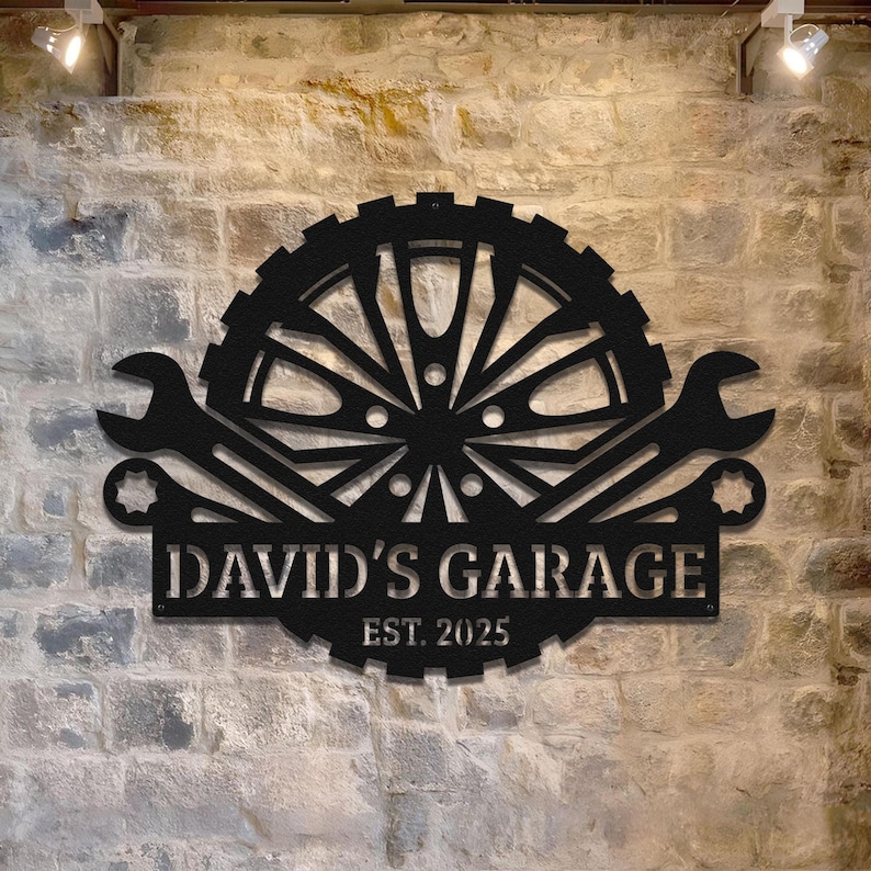 Mechanic Garage Metal Sign – Custom Name Workshop Wall Art With ...