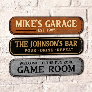 Railway Station Custom Sign, Rusty Personalized Sign, Create Your own Metal Sign with your Text / Name, Suitable for indoor and outdoor