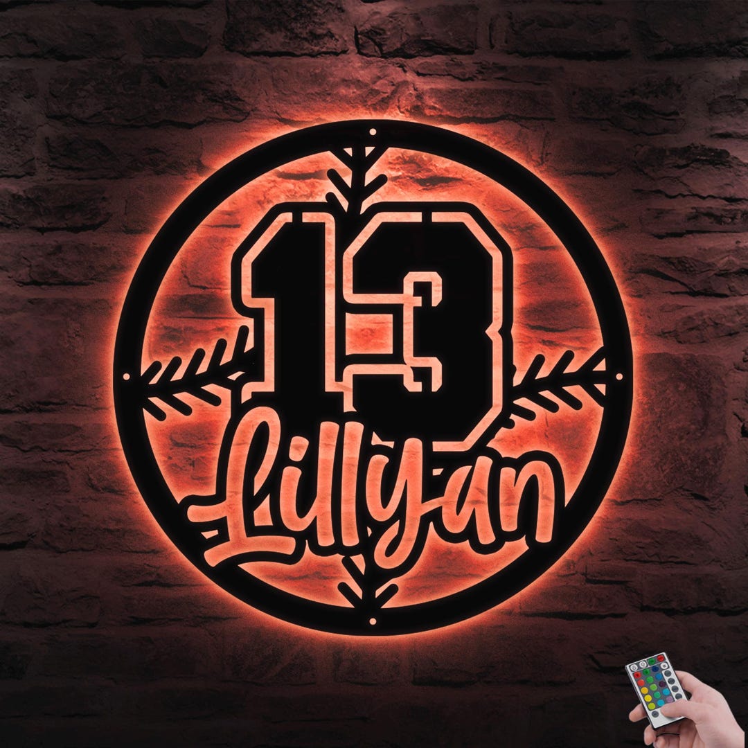 Custom Baseball Sign, Baseball Player Gift, Baseball Metal Wall With ...