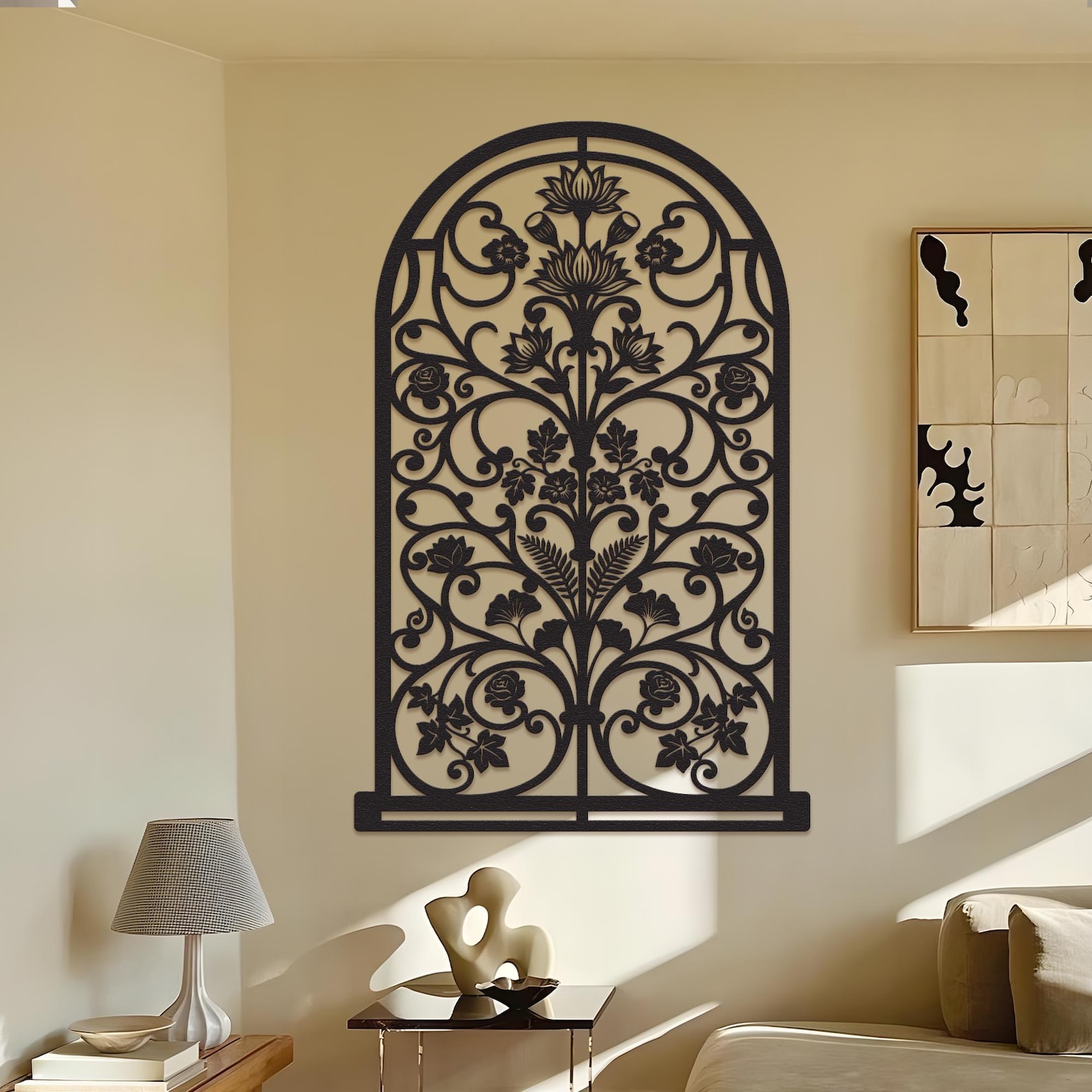 Arched Metal Wall Art, Gothic Arch Wall Decor, Rustic Vertical Metal