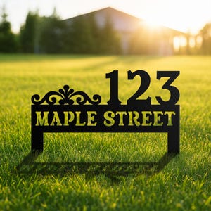 20x20cm Blechschild | Custom Hausnummer & Straßenname Plakette | Outdoor Home Marker | Personalisiertes Geschenk zur Hauseinweihung