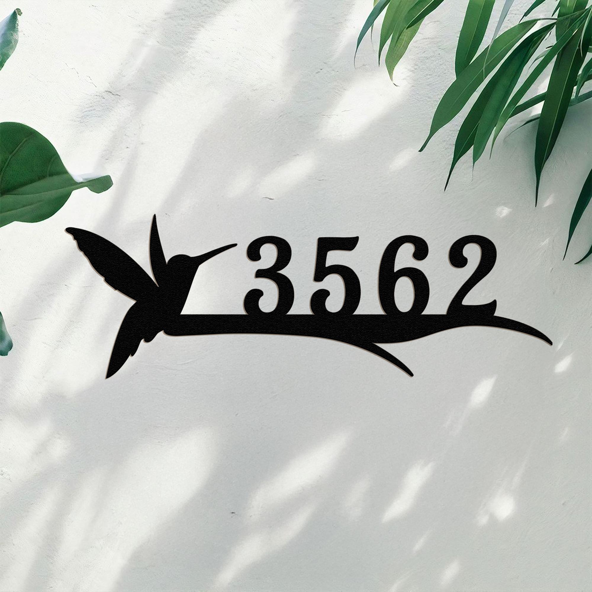 Custom Hummingbird Metal Address Sign, Personalized House Number With ...