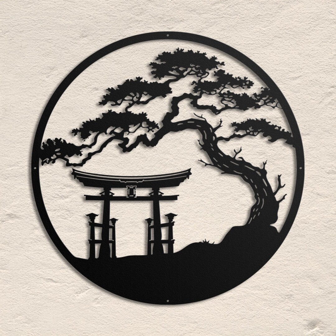 Japanese Metal Art, Torii Gate Metal Wall Sign, Tori Gate Metal Sign ...