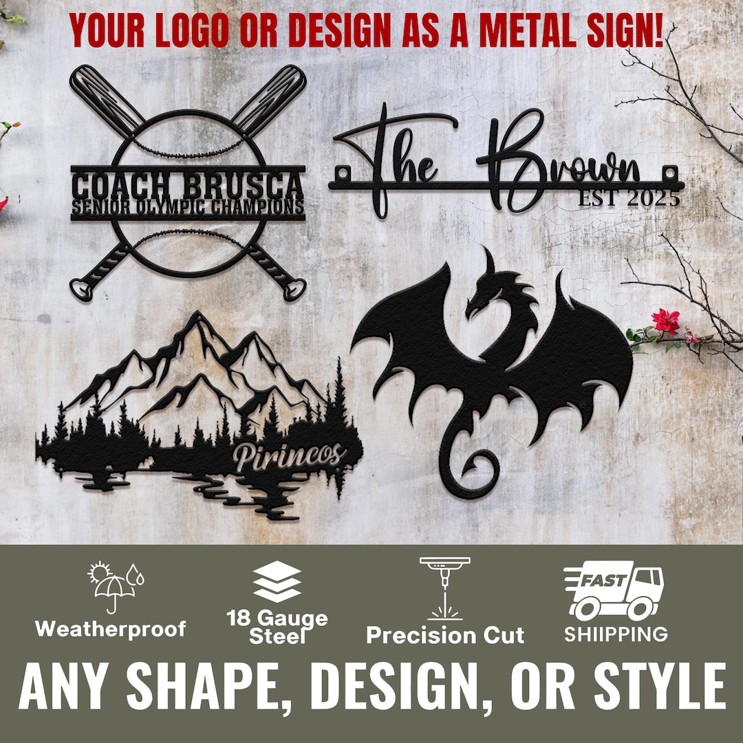 Custom Sign / Your Custom Text Metal Sign / Your Logo Here Sign / Metal ...