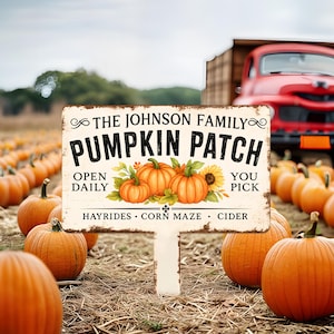 Pumpkin Patch Metal Sign for Garden, Fall Decor, Outdoor Pumpkin Patch Farm Sign, Autumn Garden Decoration, Harvest Pumpkin Patch Sign
