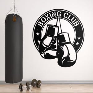 Custom Boxing Gloves Metal Sign with LED Light, Personalized Boxer Name Sign, Gym Room Decor, Man Cave Sign, Boxing Lover Gift, Gift for him