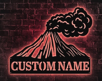 Lava Backlit LED Wall Art – Volcanic Landscape With Molten Flow