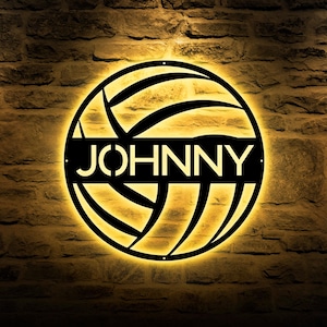 Personalized Metal Volleyball Name Sign, Bedroom Volleyball Decor, Custom Metal Volleyball, Volleyball Sports Name Sign, Sports Room Decor