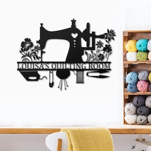 Sewing Room Metal sign, Personalized Sewing Wall Art Decor, Quilting Sign Led Light, Gift For Her, Mom&#39;s Gift, Gift for Grandma, Farm Sign
