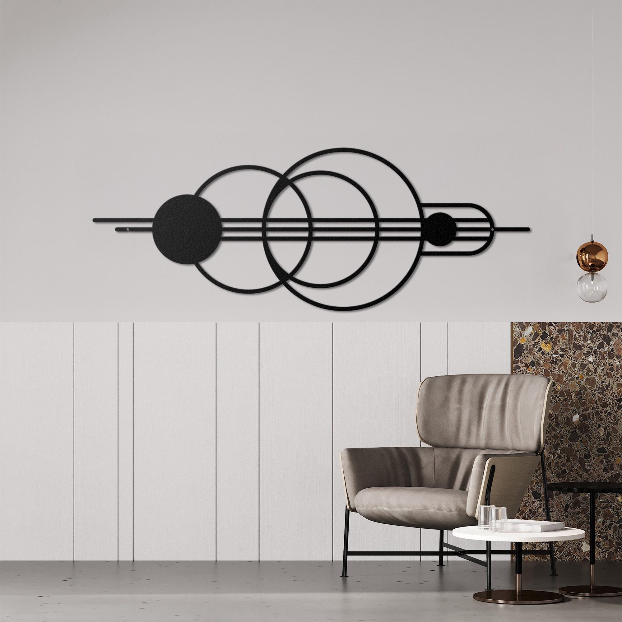 Modern Geometric Metal Wall Art, Minimalist Circle Design for Home ...