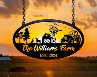 Personalized Your Metal Farm Sign, Farmhouse Metal Sign, Custom Ranch Sign, Farmhouse Decor, Gift For Farmer, Farm Gate Sign, Farm Decor