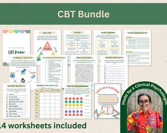 CBT Worksheets, CBT Therapy Tools, Therapy Bundle