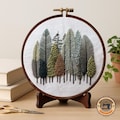 Modern Tree Embroidery Kit: Beginner Needlepoint Landscape, DIY Craft Gift