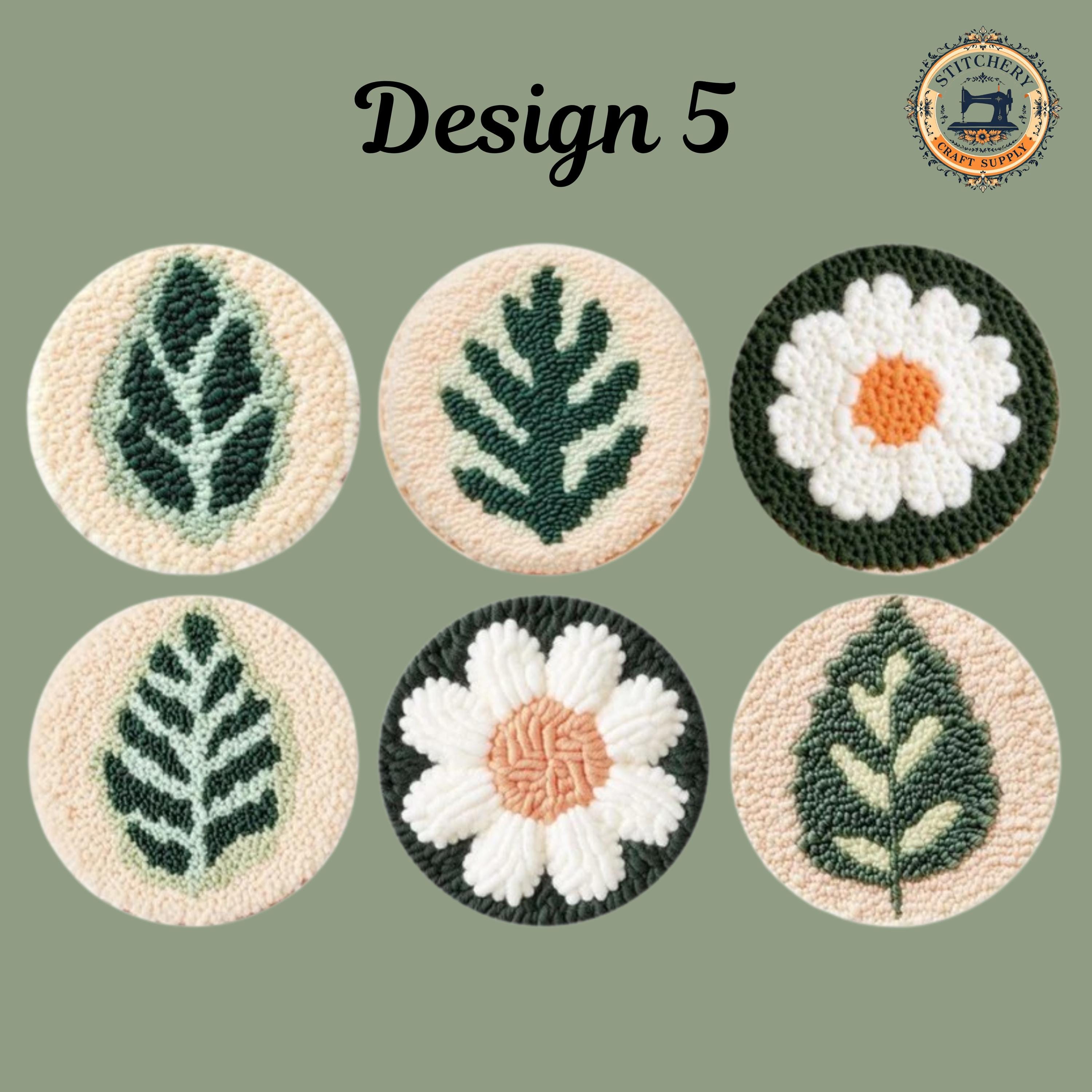 DIY Punch Needle Coaster Kit 6PCS, Beginner Punch Needle Set, Tufting ...