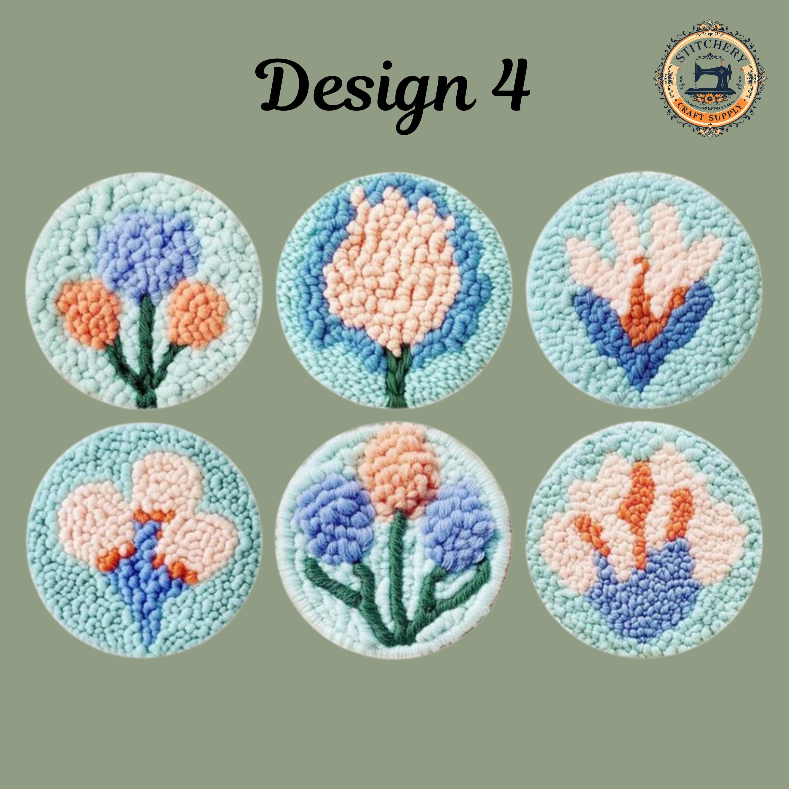DIY Punch Needle Coaster Kit 6PCS, Beginner Punch Needle Set, Tufting ...