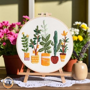 Plant Embroidery Kit for Beginners: DIY Needlework Gift