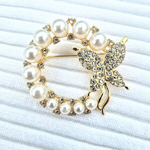 Captivating butterfly brooch, luxury gifts, pearl butterfly pin, statement jewellery