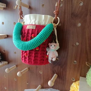 Crochet Bag, Crochet crossbody bag, Crochet handbag, Crochet Plushie , strawberry ,Cute Crochet, knit handbag, handmade