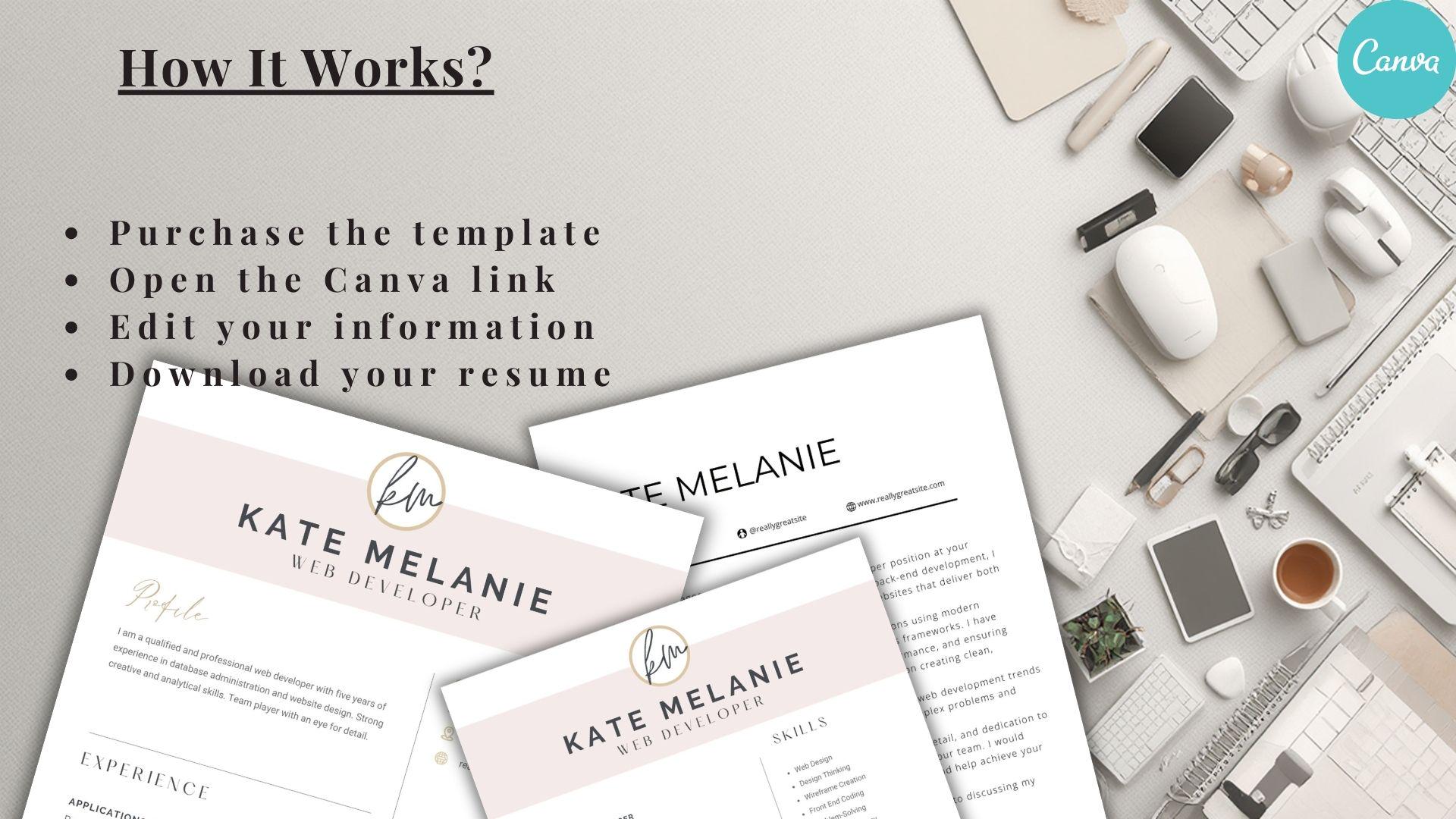 Minimalist Resume Template | Web Developer Resume | ATS Friendly, 1 & 2 ...