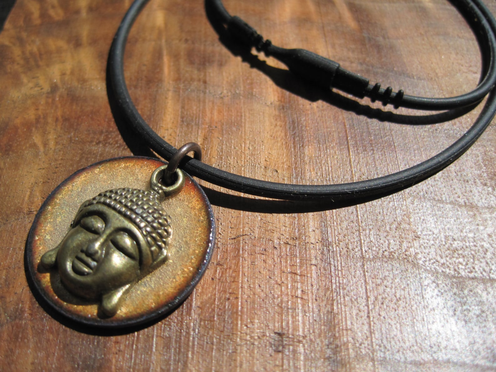Buddha Necklace Golden Enamel Pendant Buddha Jewelry Yoga Etsy