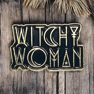 Black & Gold Pentagram Moon Phase Witch Magic Witchcraft Witchy Woman Enamel Pin Lapel Badge Brooch