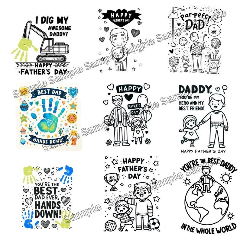 Father's Day Coloring Pages for Kids Printable Father's Day Gift DIY ...