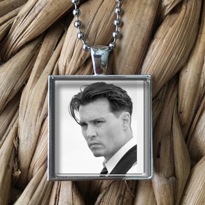 Johnny Depp Picture Portrait Photo Glass Pendant Necklace