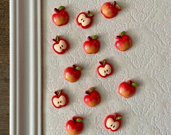 Red Apple Design Push Pins Set | Decorative Thumbtacks | Memo Cork Bulletin Board | Home Office Cubicle Dorm Farmhouse Decor | Teacher Gift
