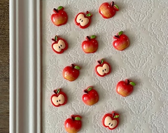 Red Apple Design Push Pins Set | Decorative Thumbtacks | Memo Cork Bulletin Board | Home Office Cubicle Dorm Farmhouse Decor | Teacher Gift