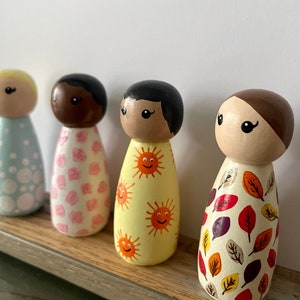 Four Seasons of the Year Peg Doll Girls * Winter Spring Summer Fall ...