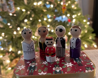 Nutcracker Ballet Minor Characters Set of 5 in Themed Gift Tin Drosselmeyer Snow Queen Toy Fritz Spanish Dancer