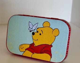 Winnie the Pooh Themed Storage Tin Wallet | Purse Organizer