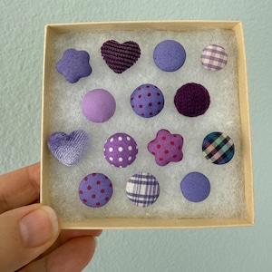 Purple Passion Push Pins Set 14 Decorative Thumbtacks | Bulletin Memo Cork Map Board | Home Office | Cubicle | Dorm Decor | Teacher Gift Set