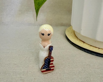 Dolly Parton Peg Doll or Christmas Ornament | Hand-Painted | Country Music Singer | Iconic Influential Women