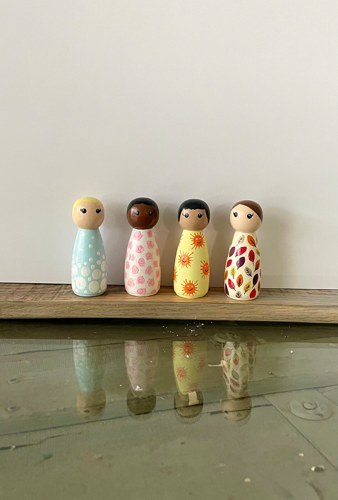 Four Seasons of the Year Peg Doll Girls * Winter Spring Summer Fall ...