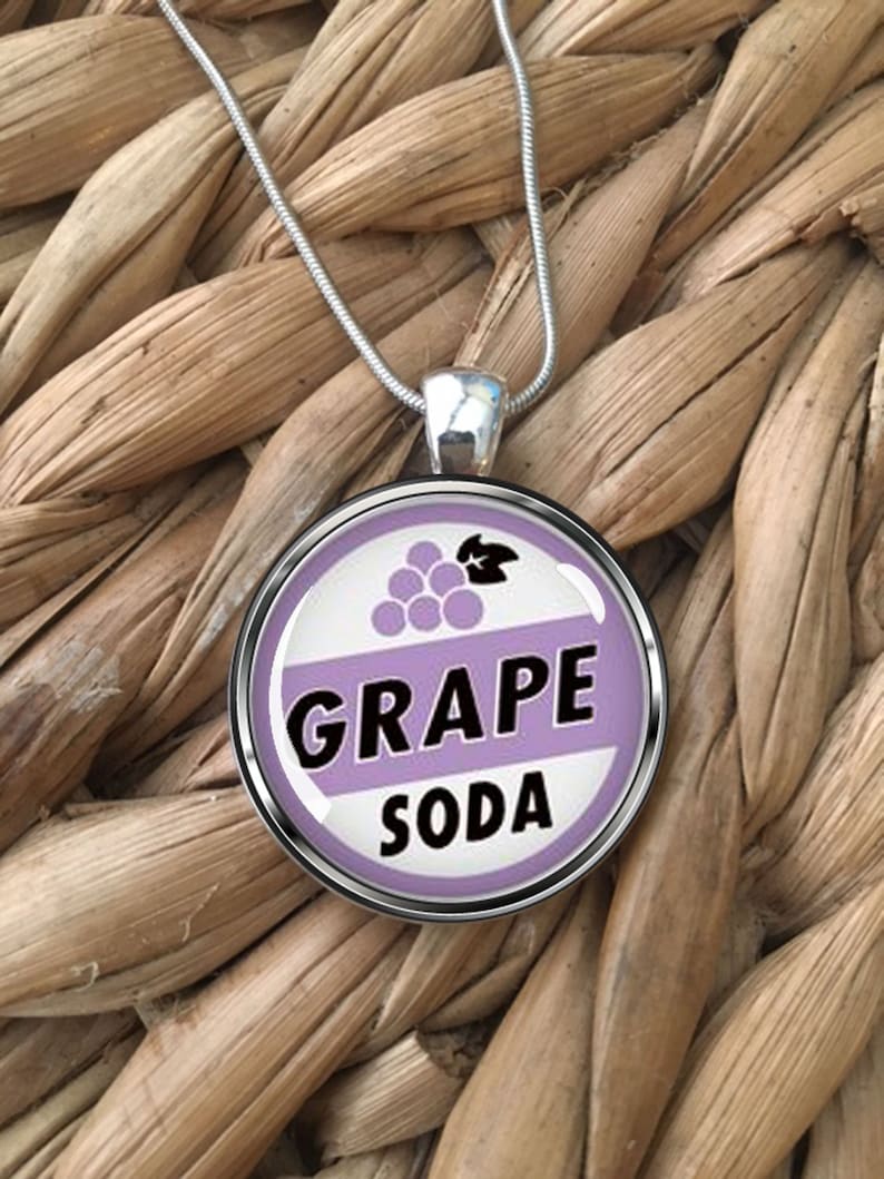 Grape Soda Bottle Cap UP Movie Glass Pendant Necklace - Etsy