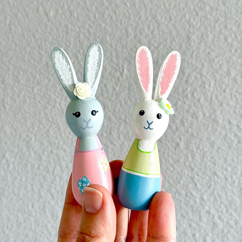 Bunny Peg Doll - Etsy